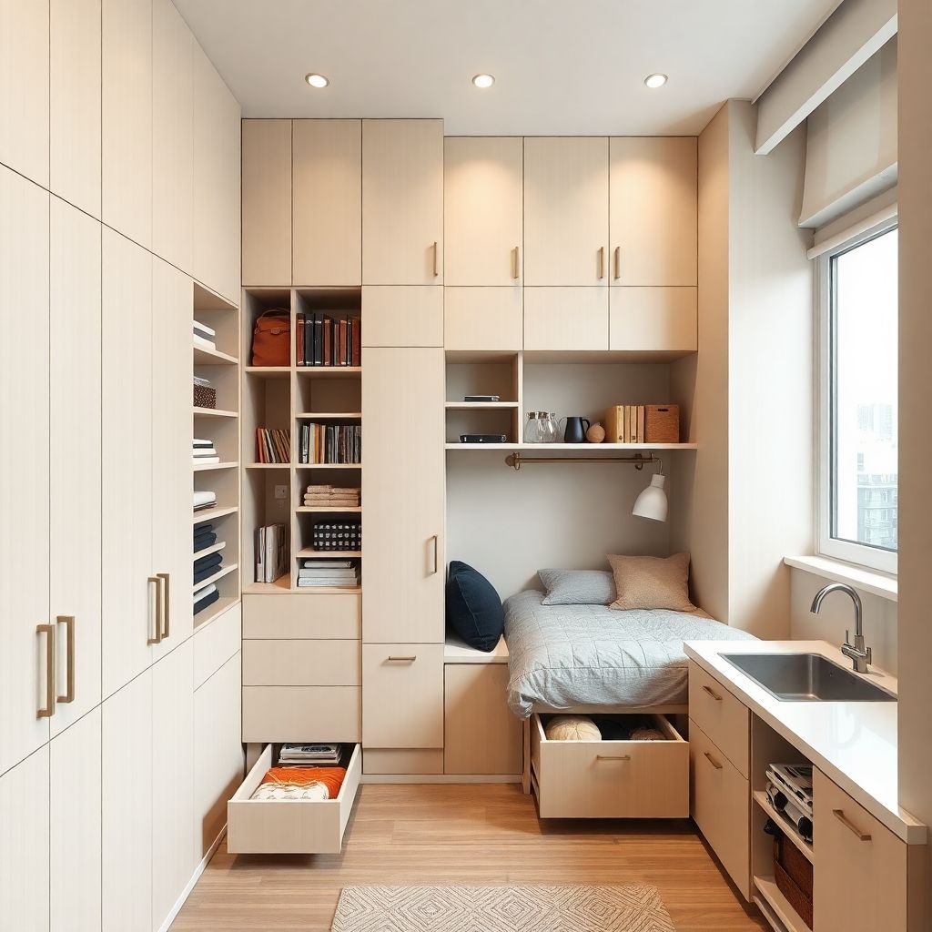 Небанальные идеи хранения для очень маленькой квартиры без лишнего хаоса